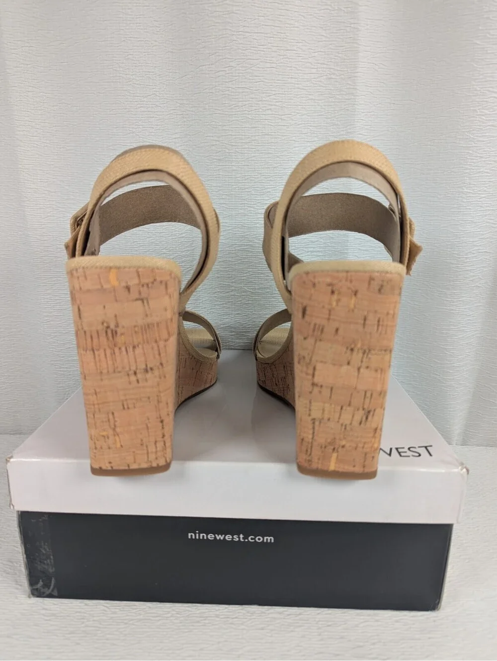 Nine West - CourtS2 - Light Natural Wedge Dress Sandal - Size: 11M